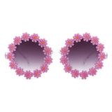 HS1095 - Round Daisy Flower Shape Circle Party Floral Women Sunglasses