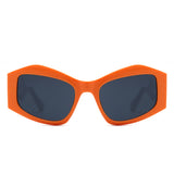 HS1210 - Square Oversize Irregular Wavy Temple Design Fashion Wholesale Sunglasses