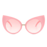 HS1071 - Women Mod Retro High Pointed Oversize Fashion Cat Eye Sunglasses