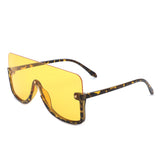 S2105 - Women Oversize Half Frame Retro Square Fashion Sunglasses
