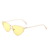 J2033 - Retro Tinted Flat Lens Fashion Cat Eye Sunglasses