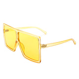 HS1096-3 - Oversize Flat Top Square Tinted Women Fashion Sunglasses