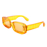 HS1100 - Rectangle Narrow Retro 90s Fashion Tinted Square Sunglasses