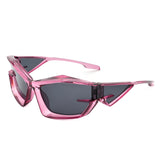 HS1181 - Futuristic Rectangle Geometric Chunky Square Fashion Wholesale Sunglasses