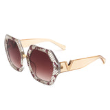 HS2124 - Women Geometric Fashion Square Hexagonal Oversize Wholesale Sunglasses
