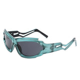HS2129 - Futuristic Rectangle Geometric Chunky Sport Wholesale Sunglasses