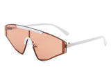 HW3005 - Geometric Flat Top Rectangle Tinted Shield Designer Fashion Sunglasses