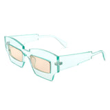 HS1140 - Futuristic Square Chunky Narrow Irregular Tinted Fashion Sunglasses
