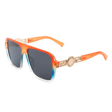 HS2058 - Retro Square Aviator Style Vintage Flat Top Sunglasses