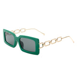 HS2100 - Square Flat Top Chain Link Temple Design Fashion Sunglasses
