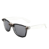 HS1171 - Rhinestone Gothic Skull Square Wholesale Sunglasses