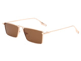 HJ2004 - Retro Metal Rectangle Slim Flat Lens Fashion Sunglasses