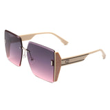 HW2029 - Square Oversize Half Frame Fashion Women Sunglasses