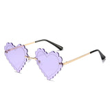 HW2038 - Rimless Heart Shape Tinted Women Fashion Sunglasses