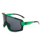 S2117 - Oversize Sporty Square Chunky Shield Sunglasses