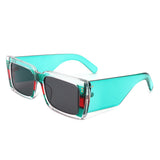 HS1219 - Rectangle Flat Top Retro Tinted Chunky Square Wholesale Sunglasses