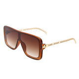 HS2059 - Square Fashion Flat Top Oversize Retro Sunglasses