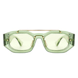 HS3013 - Geometric Retro Irregular Brow-Bar Square Fashion Wholesale Sunglasses
