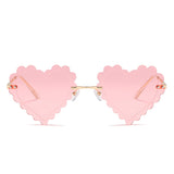 HW2038 - Rimless Heart Shape Tinted Women Fashion Sunglasses