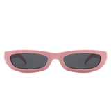 HS1208 - Rectangle Retro Slim Tinted Narrow Wholesale Sunglasses