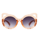 HK2031 - Girls Round Shaped Devil-Cat Ear Toddler Kids Wholesale Sunglasses