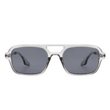 HS1099 - Retro Square Brow-Bar Fashion Aviator Style Vintage Sunglasses