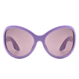 S1212 - Women Oversize Round Wraparound Fashion Wholesale Sunglasses