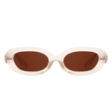 HS1163 - Round Narrow Oval Chic Fashion Wholesale Sunglasses