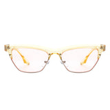 HS2082 - Women Retro Half Frame Square Fashion Cat Eye Sunglasses