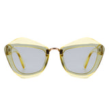 HS1138 - Women Square Fashion Irregular Cat Eye Sunglasses