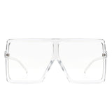 HS1096-3 - Oversize Flat Top Square Tinted Women Fashion Sunglasses