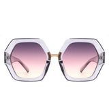 HS2124 - Women Geometric Fashion Square Hexagonal Oversize Wholesale Sunglasses
