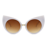 HS1071 - Women Mod Retro High Pointed Oversize Fashion Cat Eye Sunglasses