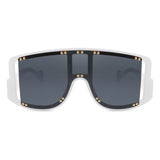 HS3004-1 - Oversize Square Fashion Curved Large Shield Visor Sunglasses