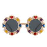 HK2019 - Children Junior Round Circle Cute Heart Kids Wholesale Sunglasses