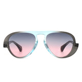 HS1207 - Futuristic Fashion Chunky Vintage Inspired Aviator Wholesale Sunglasses