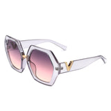 HS2124 - Women Geometric Fashion Square Hexagonal Oversize Wholesale Sunglasses