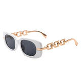 HS2110 - Square Modern Chain Link Design Fashion Chic Sunglasses