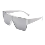 HS2051 - Square Retro Flat Top Rimless Oversize Sunglasses