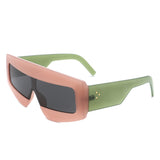 HS2131 - Rectangle Chunky Oversize Square Tinted Flat Top Wholesale Sunglasses