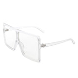 HS1096-3 - Oversize Flat Top Square Tinted Women Fashion Sunglasses
