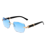 HW2020 - Rectangle Retro Rimless Tinted Fashion Square Wholesale Sunglasses