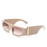 HS2138 - Rectangle Chic Oval Lens Chunky Fashion Wholesale Sunglasses