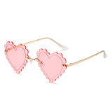 HW2038 - Rimless Heart Shape Tinted Women Fashion Sunglasses