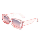 HS1100 - Rectangle Narrow Retro 90s Fashion Tinted Square Sunglasses