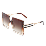 HS2055 - Square Retro Women Oversize Large Flat Top Fashion Sunglasses