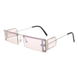 HJ3012 - Rectangle Retro Narrow Slim Flat Top Tinted Fashion Vintage Sunglasses