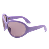S1212 - Women Oversize Round Wraparound Fashion Wholesale Sunglasses
