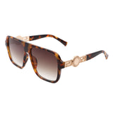 HS2058 - Retro Square Aviator Style Vintage Flat Top Sunglasses