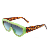HS1136-1 - Geometric Oversize Glitter Square Fashion Women Sunglasses